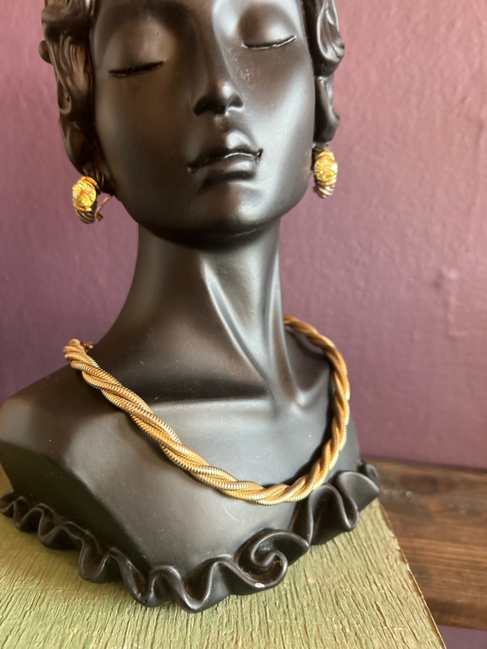 Vintage Cable Crossover Huggies Earrings